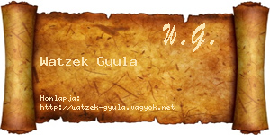 Watzek Gyula névjegykártya